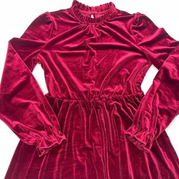 Cupshe Burgundy Velvet Dress Puff Sleeve Mini Dress Sz Small Holidays New NWT - Picture 5 of 13